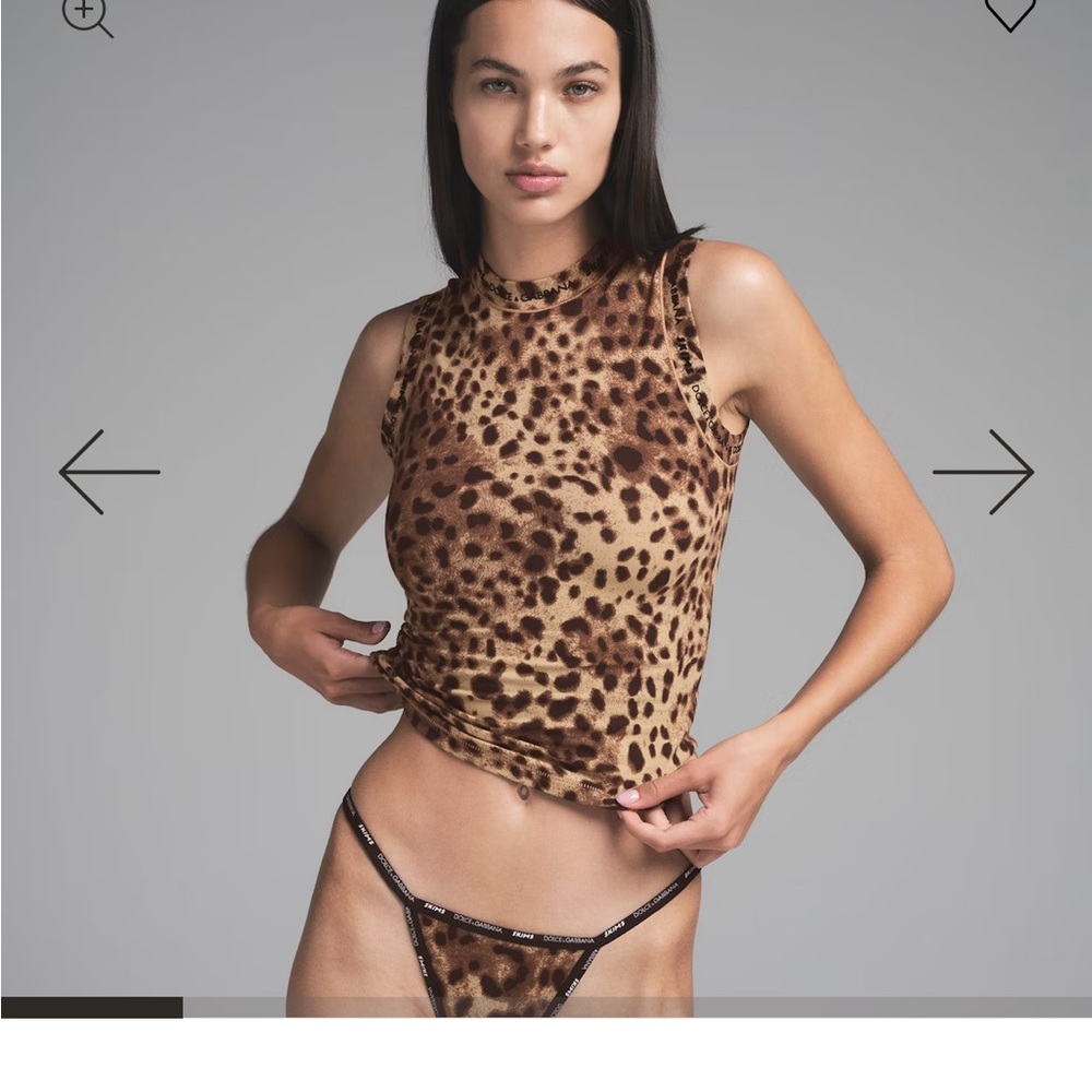 SKIMS x Dolce Gabbana Leopard Mock Neck Jersey Tank